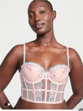 Victoria Secret Dream Angels Ballet Pink Cherry Blossom Corset Bra Top